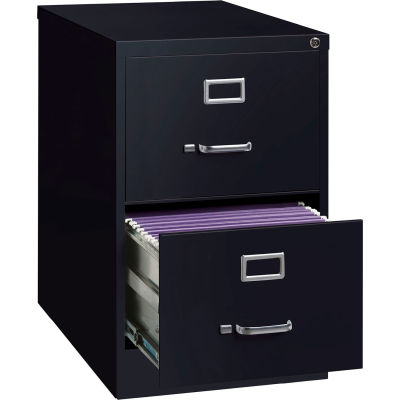 Hirsh Industries® 26-1/2" 2 verticales profondes armoire tiroirs format légal - Noir
