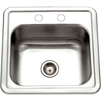 Houzer® 1515-6BS-1 Drop In Stainless Steel 2-Holes Bar/Prep Sink