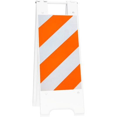 Plasticade Minicade Barricade Enseigne Support 36"H avec 2 panneaux 2 feuilles, blanc
