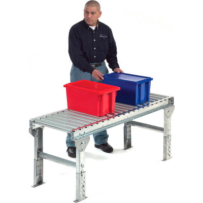 Omni Metalcraft 1.9" Dia. Steel Roller Conveyor Straight Section GPHS1.9X16-12-4.5-10LL