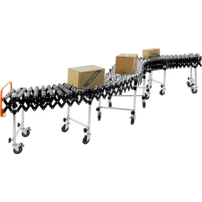 Global Industrial 6'2" to 24'8"L Steel Skate Wheel Conveyor, Portable & Expandable, 18" W