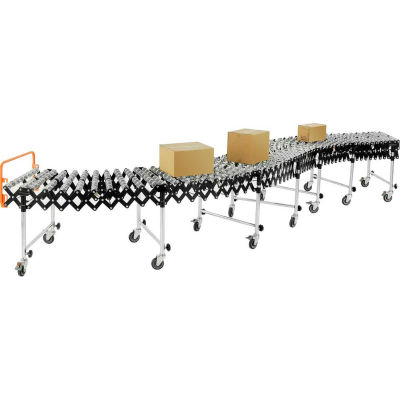 Global Industrial™ 6'2" to 24'8"L Steel Skate Wheel Conveyor, Portable & Expandable, 24" W