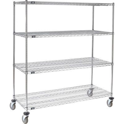Nexel® Chrome Wire Shelf Truck, 1200 Lb Capacity, 60"L x 24"W x 69"H