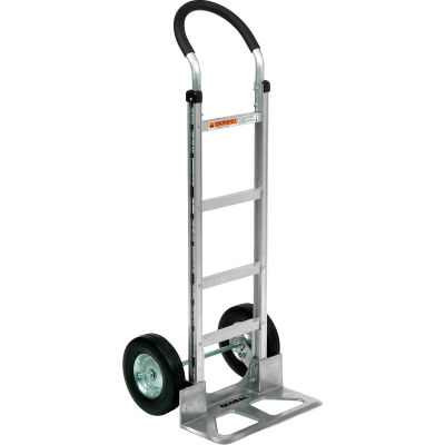 Global Industrial™ Aluminum Hand Truck - Curved Handle - Semi-Pneumatic Wheels