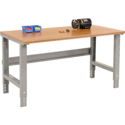 Global Industrial 72x30 Adjustable Height Workbench C-Channel Leg - Shop Top Square Edge Gray