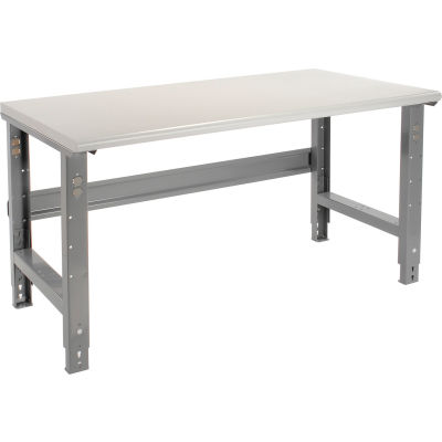 Global Industrial™ 60x30 Adjustable Height Workbench C-Channel Leg - Laminate Safety Edge Gray