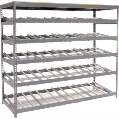 Global Industrial™ Carton Flow Shelving Single Depth 3 LEVEL 96"W x 48"D x 84"H