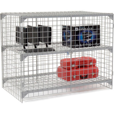 Global Industrial™ Wire Mesh Security Cage Locker, 60"Wx36"Dx48"H, Gray, Unassembled