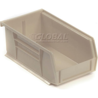 Akro-Mils® AkroBin® Plastic Stack & Hang Bin, 4-1/8"W x 7-3/8"D x 3"H, Stone - Pkg Qty 24