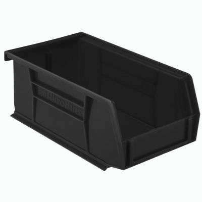 Akro-Mils® AkroBin® Plastic Stack & Hang Bin, 4-1/8"W x 7-3/8"D x 3"H, Black - Pkg Qty 24