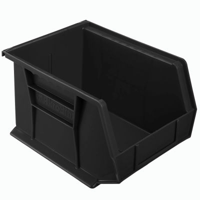 Akro-Mils® AkroBin® Plastic Stack & Hang Bin, 8-1/4"W x 10-3/4"D x 7"H, Black - Pkg Qty 6