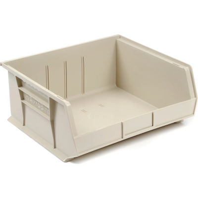 Akro-Mils® AkroBin® Plastic Stack & Hang Bin, 16-1/2"W x 14-3/4"D x 7"H, Stone - Pkg Qty 6