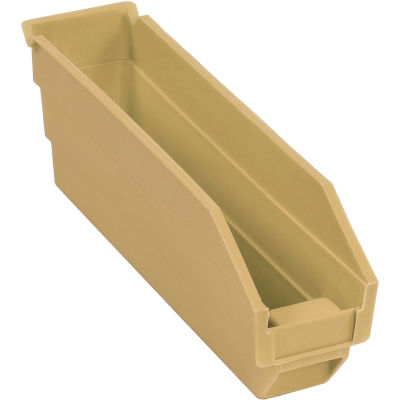 Global Industrial Plastic Nesting Storage Shelf Bin 2-3/4"W x 11-5/8"D x 4"H Beige - Pkg Qty 24