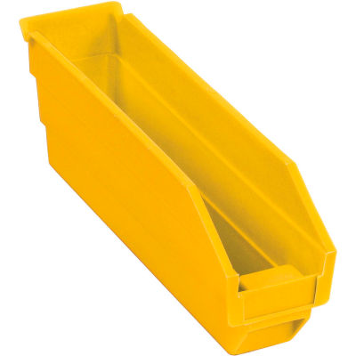 Global Industrial Plastic Nesting Storage Shelf Bin 2-3/4"W x 11-5/8"D x 4"H Yellow - Pkg Qty 24