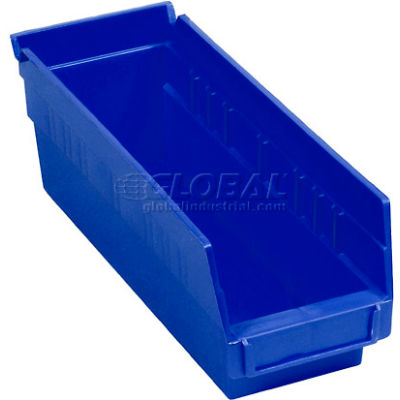 Global Industrial™ Plastic Nesting Storage Shelf Bin 4-1/8"W x 11-5/8"D x 4"H Blue - Pkg Qty 24