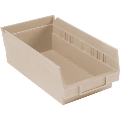 Global Industrial™ Plastic Nesting Storage Shelf Bin 6-5/8"W x 11-5/8"D x 4"H Beige - Qté par paquet : 12
