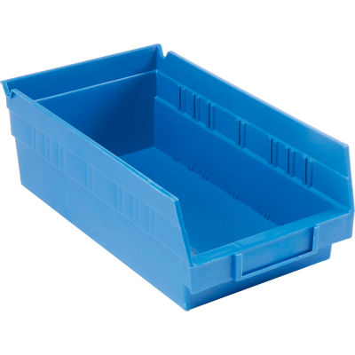Global Industrial Plastic Nesting Storage Shelf Bin 6-5/8"W x 11-5/8"D x 4"H Blue - Pkg Qty 12