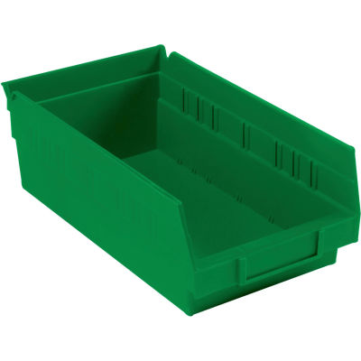 Global Industrial Plastic Nesting Storage Shelf Bin 6-5/8"W x 11-5/8"D x 4"H Green - Pkg Qty 12