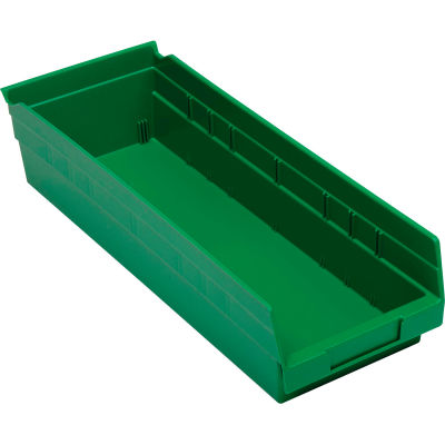 Global Industrial™ Plastic Nesting Storage Shelf Bin 6-5/8"W x 17-7/8"D x 4"H Green - Qté par paquet : 12