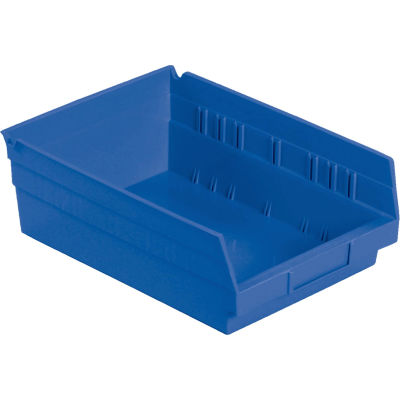 Global Industrial Plastic Nesting Storage Shelf Bin 8-3/8"W x 11-5/8"D x 4"H Blue - Pkg Qty 12