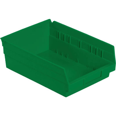 Global Industrial™ Plastic Nesting Storage Shelf Bin 8-3/8"W x 11-5/8"D x 4"H Green - Pkg Qty 12