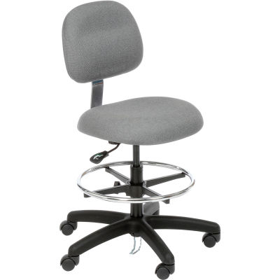 ESD Stool - Fabric - Pneumatic - Gray