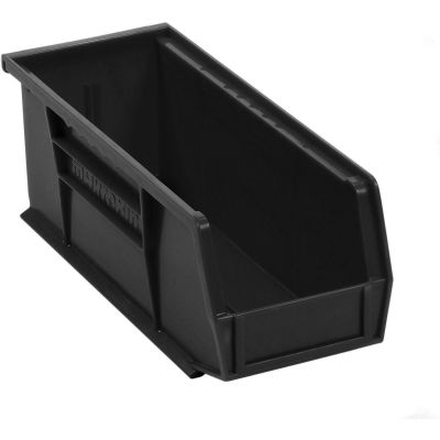 Akro-Mils® AkroBin® Plastic Stack & Hang Bin, 16-1/2"W x 10-7/8"D x 5"H, Black - Pkg Qty 6