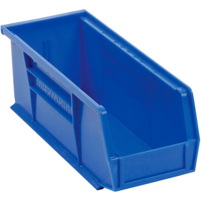 Akro-Mils® AkroBin® Plastic Stack & Hang Bin, 4-1/8"W x 10-7/8"D x 4"H, Blue - Pkg Qty 12