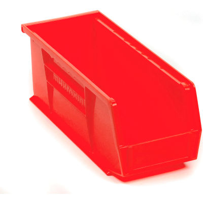 Akro-Mils® AkroBin® Plastic Stack & Hang Bin, 4-1/8"W x 10-7/8"D x 4"H, Red - Pkg Qty 12