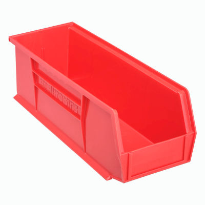 Akro-Mils® AkroBin® Plastic Stack & Hang Bin, 5-1/2"W x 14-3/4"D x 5"H, Red - Pkg Qty 12