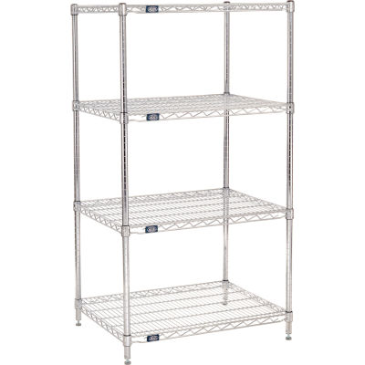 Nexel® Chrome Wire Shelving Starter - 30"W x 24"D x 63"H