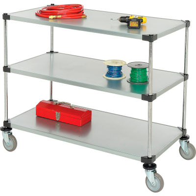Nexel® Adjustable Shelf Cart w/3 Shelves, 800 Ib. Capacity, 48"L x 24"W x 40"H
