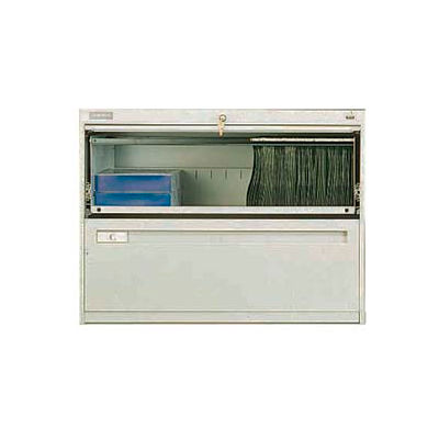 Deluxe Retracting Front Lateral File Cabinet 36"W X 28"H - Putty