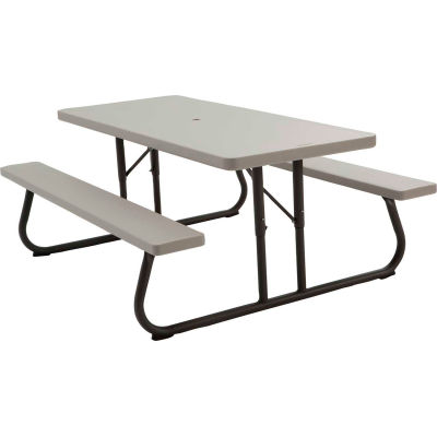 Table de pique-nique pliante à vie® de 6', mastic