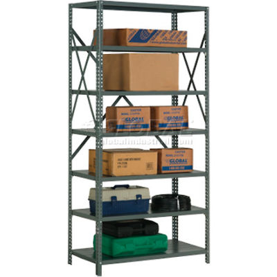 Global Industrial™ Steel Shelving 20 Ga 36"Wx24"Dx73"H Open Clip Style 7 Shelf