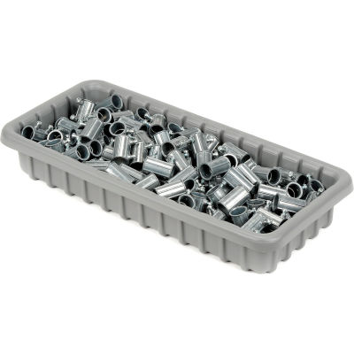 Dandux Dividable Nesting Plastic Box 50P1811030 - 17-3/4"L x 10-7/8"W x 3"H, Gray - Pkg Qty 5