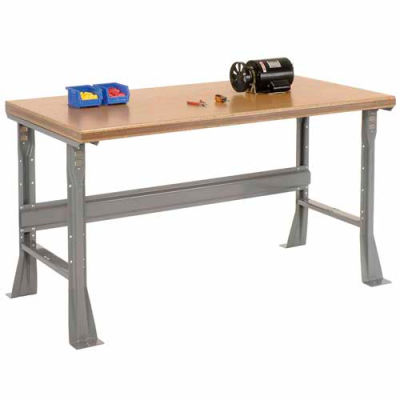 Global Industrial Flared Leg Workbench w/ Shop Top Safety Edge, 60"W x 30"D, Gray