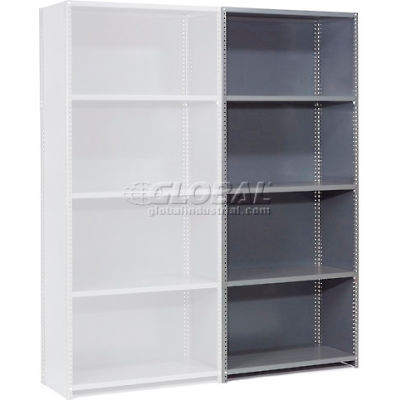 Global Industrial™ Steel Shelving 20 Ga 48"Wx30"Dx85"H Closed Clip Style 5 Shelf Add-On