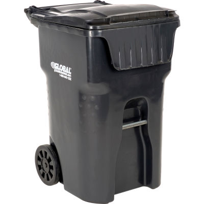 Global Industrial™ Mobile Trash Container, 95 Gallon Gray