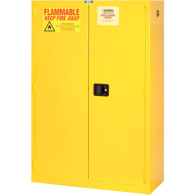 Armoire industrielle™ inflammable globale avec porte à fermeture manuelle, 4 compartiments, 34 » L x 18 » P x 65"H