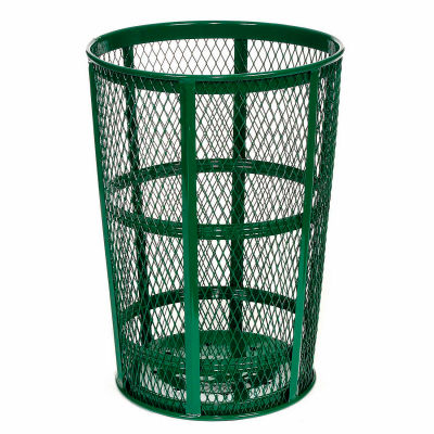 Global Industrial™ Outdoor Steel Mesh Corrosion Resistant Trash Can, 48 Gallon, Vert