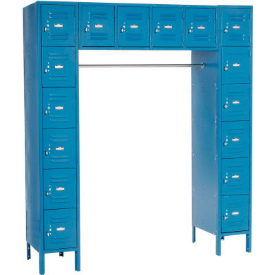 Global Industrial™ Capital® 16 Person Box Locker, 72"L x 18"P x 78"H, Bleu, Non assemblé