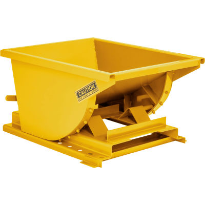 Global Industrial Medium Duty Steel Self Dumping Forklift Hopper, 2 Cu. Yd., 4000 Lbs., Yellow