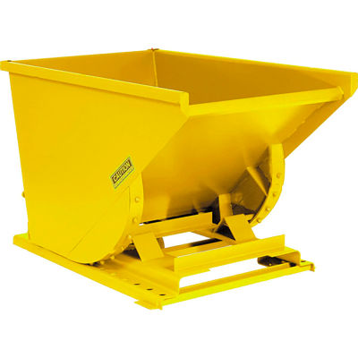 Global Industrial Heavy Duty Self Dumping Forklift Hopper, 3 Cu. Yd., 7000 Lbs, Yellow