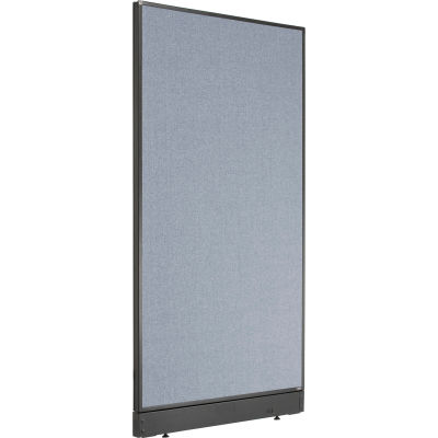 Interion® Non-Electric Office Partition Panel with Raceway, 36-1/4"W x 64"H, Blue