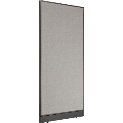 Interion® Non-Electric Office Partition Panel with Raceway, 36-1/4"W x 76"H, Gray