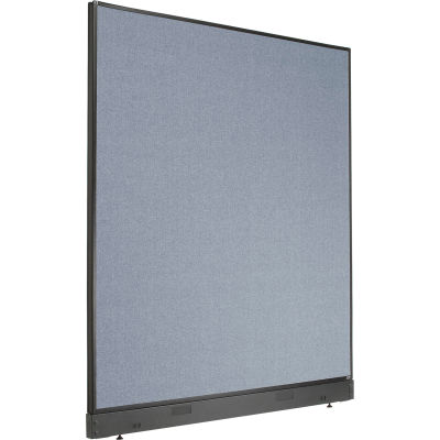 Interion® Non-Electric Office Partition Panel with Raceway, 60-1/4"W x 64"H, Blue