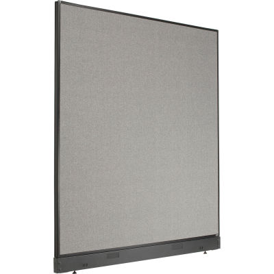 Interion® Office Partition Panel with Pass-Thru Cable, 60-1/4"W x 64"H, Gray
