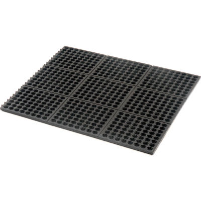 Apache Mills Performa 100N™ Tapis de drainage modulaire 5/8 » Épais 3' x 3' Noir