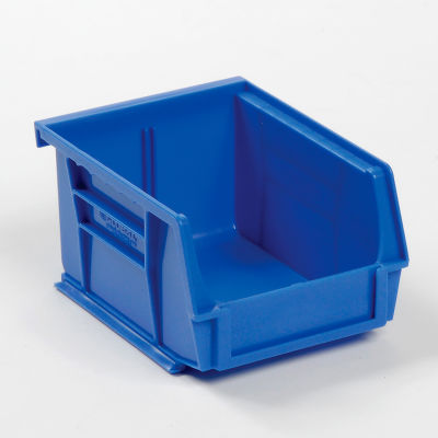 Bac en plastique industriel™ Global Stack & Hang, 4-1/8 po L x 5-3/8 po L x 3 po H, bleu - Qté par paquet : 24